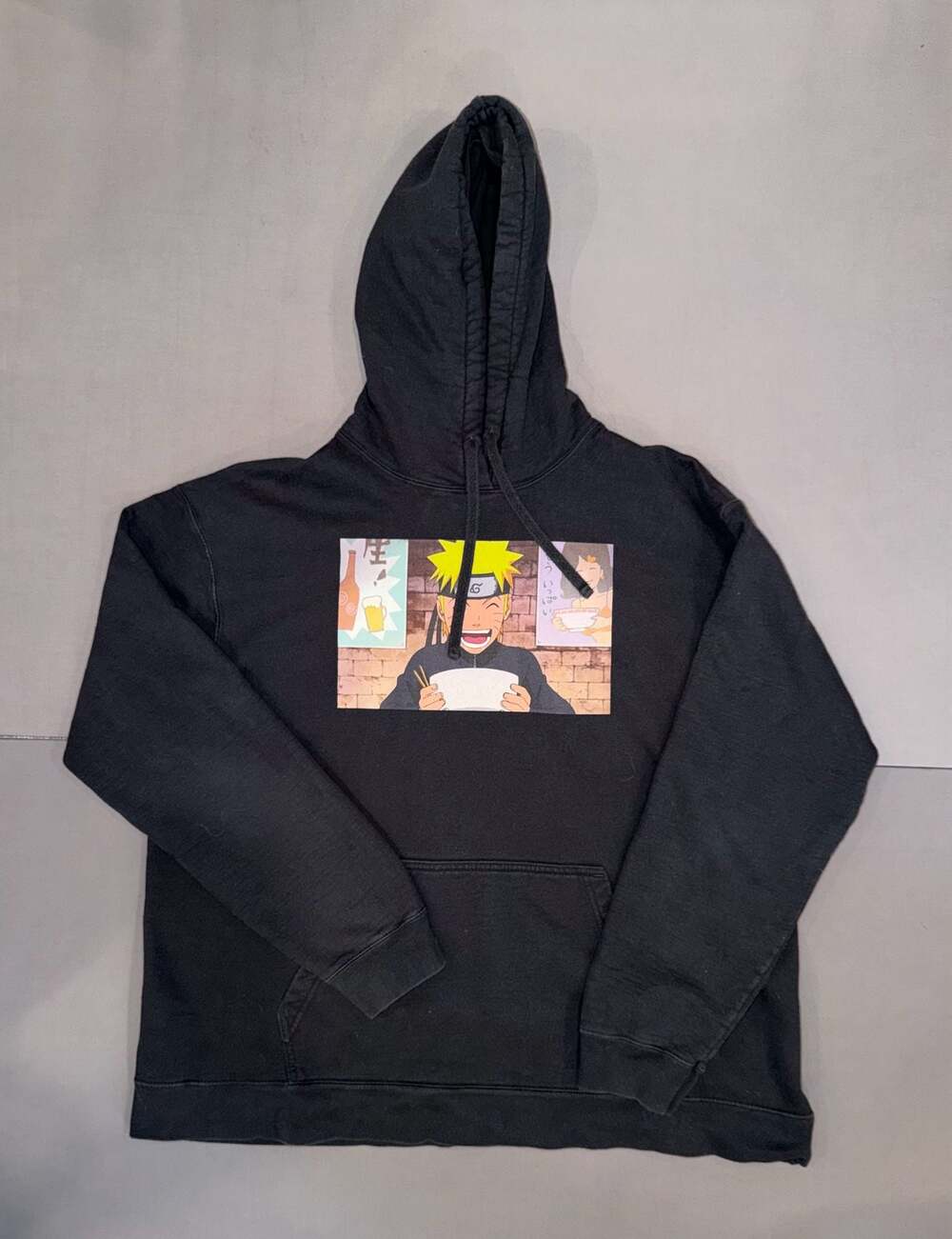 Naruto Shippuden Ichiraku Ramen Shop Anime Graphic Black Pullover Hoodie